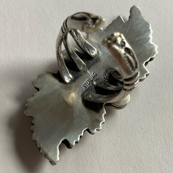 Sterling silver ring. Navajo Style, adjustable. 14 grams, statement ring - Picture 5 of 6